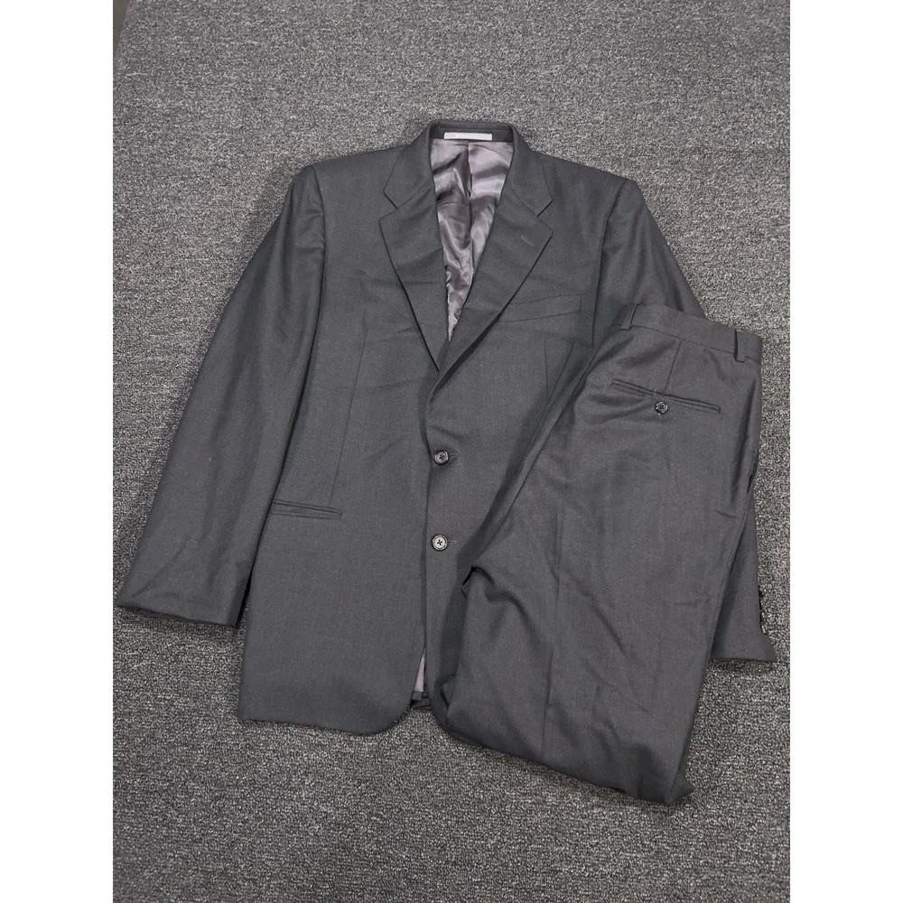 Hickey Freeman Suit Men's 41L Pants 33x30 Gray Loro Piana Tasmanian Super 130s